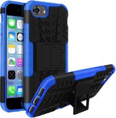 Geschikt voor Apple iPhone SE 2022/2020 en 8/7 Case Semi-rigide Kickstand Ondersteuning Blauw