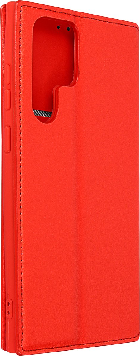 Avizar Foliohoes Geschikt voor Galaxy S22 Ultra met multifunctionele flap, Rood