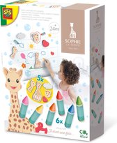 SES - Sophie la girafe - Badkrijt met vormen - gemakkelijk afwasbaar - eindeloos speelplezier in bad - kleurrijke krijtjes