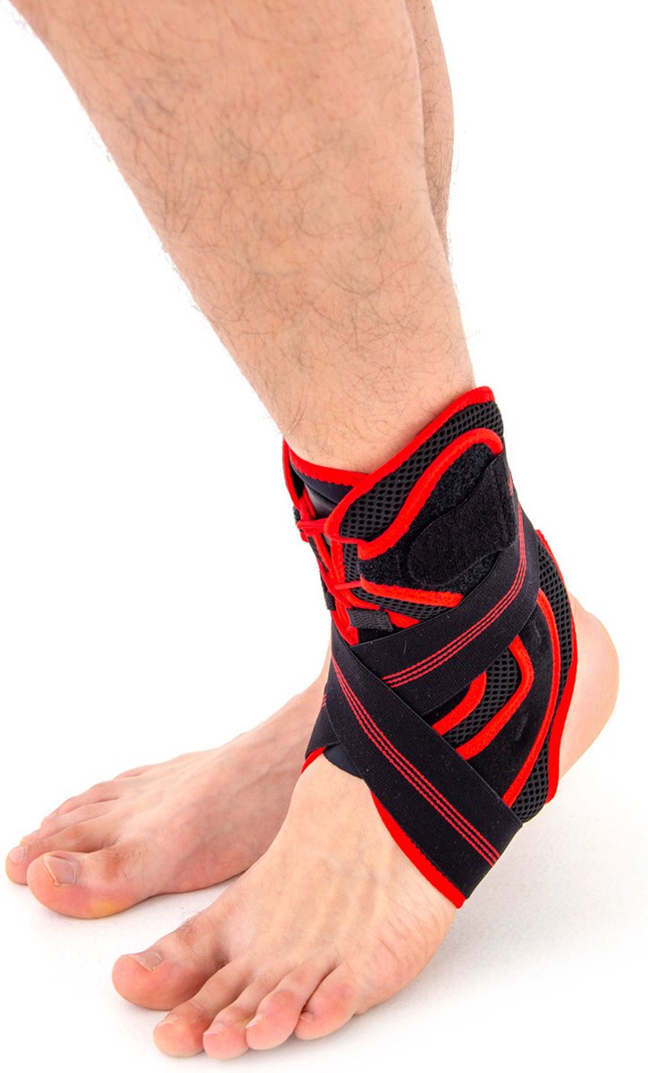 Reh4Sport - Lichtgewicht Enkelbrace met baleinen en straps - Maat (wreefomtrek): S: 27 - 30 cm