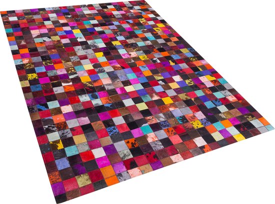 ENNE - Vloerkleed - Multicolor - 160 x 230 cm - Koeienhuid leer