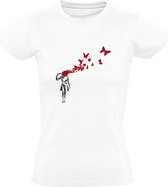 Vlinder Dames T-shirt | kunst | kunstenaar | kunstwerk | butterfly
