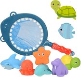 Badspeelgoed - Baby Badspeelgoed - Net met 6 Zachte Figuurtjes - Badspeeltjes Voordeelset - BPA Vrij