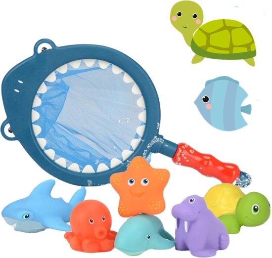 Jouets de Jouets de bain de Jouets de bain Bébé - Filet avec 6 figurines  souples 