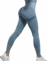 Gym Revolution - Sportlegging dames - Sportkleding dames - Sportbroek dames - Sportlegging - Push up - Shape legging -Sportlegging dames high waist - Hardloopbroek dames - yoga legging dames - Licht blauw Maat L