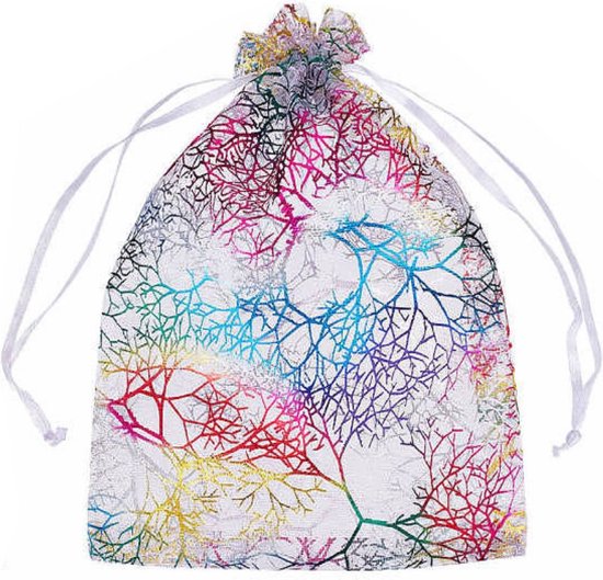 Fako Bijoux® - Sacs Organza - 7x9cm - Fleur Violet - 20 Pièces