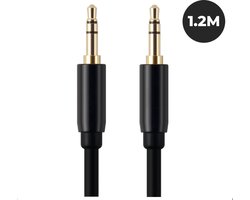 WiseQ 3.5mm AUX Kabel - Audiokabel met Mini Jack aansluiting - 1,2 Meter - zwart