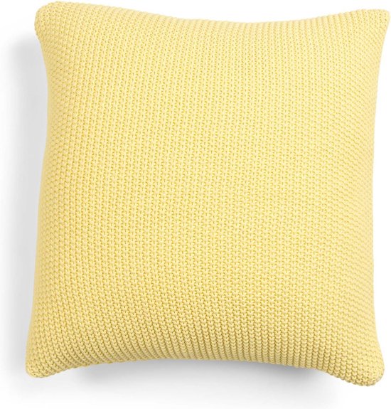 MARC O'POLO Nordic Knit Sierkussen Vierkant Pale Yellow - 50x50 cm