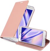Cadorabo Hoesje geschikt voor Samsung Galaxy J5 2016 in CLASSY ROSE GOUD - Beschermhoes met magnetische sluiting, standfunctie en kaartvakje Book Case Cover Etui