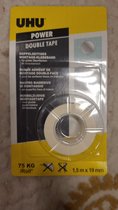UHU power tape - dubbelzijdige plakband montagetape - voor gladde oppervakken binnenshuis - montage zonder boren - 75 kg - 1,5 m x 19 mm