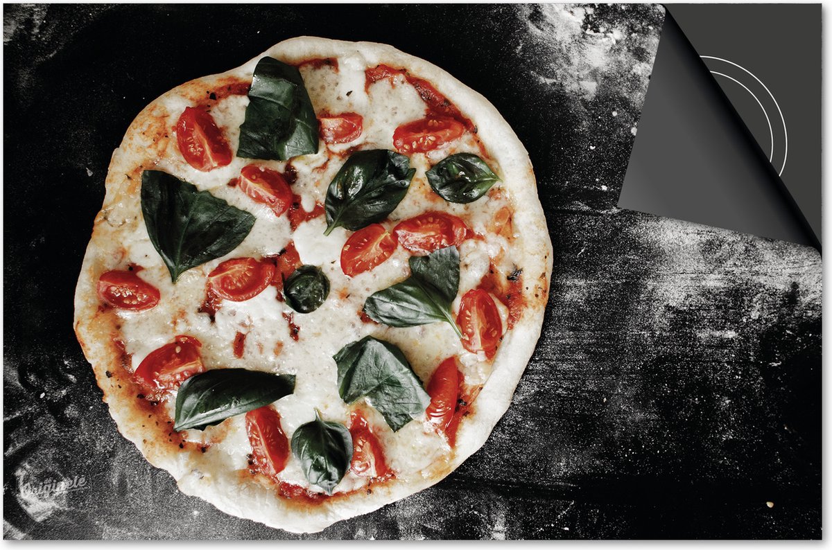 Inductie beschermer 90x52 - afdekplaat inductie mat - Dietrix Kookplaat beschermer - Exclusief - Food - Pizza basilicum tomaat