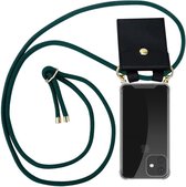Cadorabo Hoesje geschikt voor Apple iPhone 11 in LEGER GROEN - Silicone Mobiele telefoon ketting beschermhoes met gouden ringen, koordriem en afneembare etui