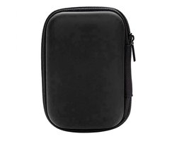 Hardcase - Oortjes Hoesje - Opberg Tas Voor Oortjes - Kabeltasje - Reistasje - Rechthoek - Zwart