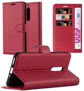 Cadorabo Hoesje voor Nokia 5 2017 in KARMIJN ROOD - Beschermhoes met magnetische sluiting, standfunctie en kaartvakje Book Case Cover Etui