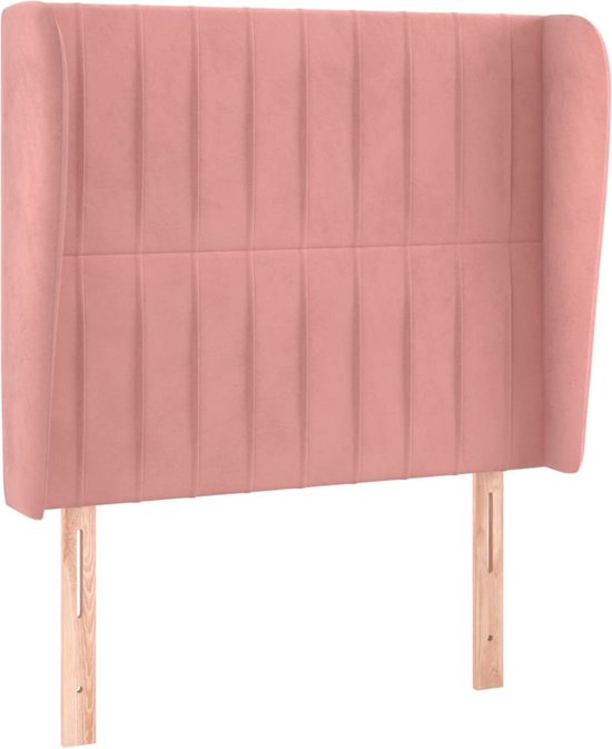 vidaXL-Hoofdbord-met-randen-93x23x118/128-cm-fluweel-roze