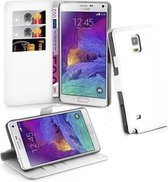 Cadorabo Hoesje geschikt voor Samsung Galaxy NOTE 4 in ARCTISCH WIT - Beschermhoes met magnetische sluiting, standfunctie en kaartvakje Book Case Cover Etui