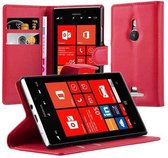 Cadorabo Hoesje geschikt voor Nokia Lumia 925 in KARMIJN ROOD - Beschermhoes met magnetische sluiting, standfunctie en kaartvakje Book Case Cover Etui