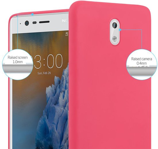 Coque Cadorabo pour Nokia 3 2017 en ROUGE CANDY - Coque de protection en silicone TPU souple