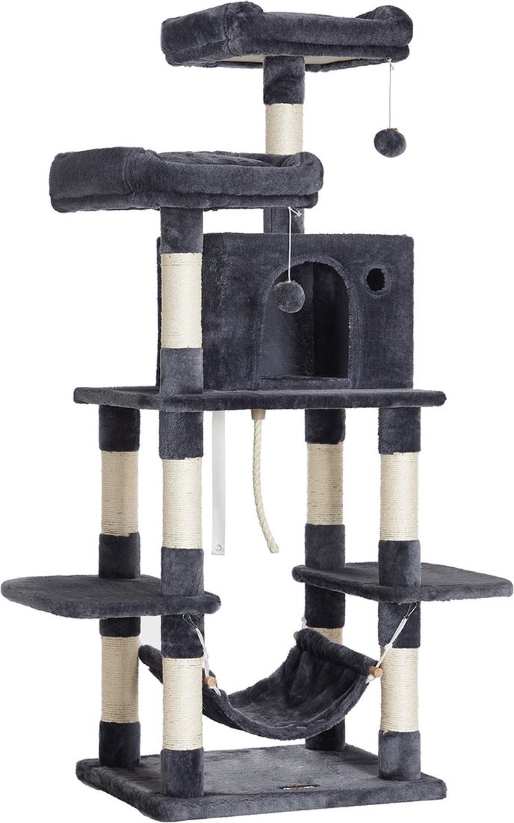 Krabpaal - Kattenpaal - Kattenhuis - Klimpaal voor katten - Rook grijs