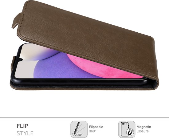 Coque Cadorabo pour Samsung Galaxy A33 5G en COFFEE BROWN - Coque de protection au design rabattable avec fermeture magnétique