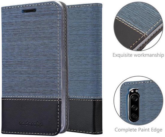 Étui Cadorabo pour Sony Xperia 1 II en BLEU FONCÉ NOIR - Étui de protection avec fermeture magnétique