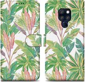 Cadorabo Hoesje voor Huawei MATE 20 - Design Groen Regenwoud No. 8 - Beschermhoes Case Cover met magnetische sluiting, standaardfunctie en kaartvakje