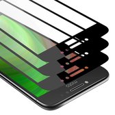 Cadorabo 3x Screenprotector geschikt voor Motorola MOTO E4 Volledig scherm pantserfolie Beschermfolie in TRANSPARANT met ZWART - Getemperd (Tempered) Display beschermend glas in 9H hardheid met 3D Touch