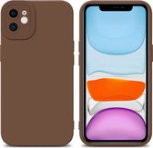 Cadorabo Hoesje geschikt voor Apple iPhone 12 in FLUID BRUIN - Beschermhoes gemaakt van flexibel TPU silicone Cover Fluid Case