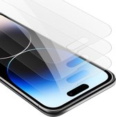 Cadorabo 3x Screenprotector geschikt voor Apple iPhone 14 PRO - Beschermende Pantser Film in KRISTALHELDER - Getemperd (Tempered) Display beschermend glas in 9H hardheid met 3D Touch