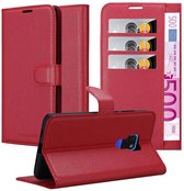 Cadorabo Hoesje geschikt voor Huawei MATE 20 in KARMIJN ROOD - Beschermhoes met magnetische sluiting, standfunctie en kaartvakje Book Case Cover Etui