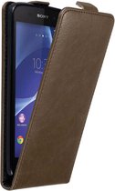 Cadorabo Hoesje geschikt voor Sony Xperia Z2 in KOFFIE BRUIN - Beschermhoes in flip design Case Cover met magnetische sluiting