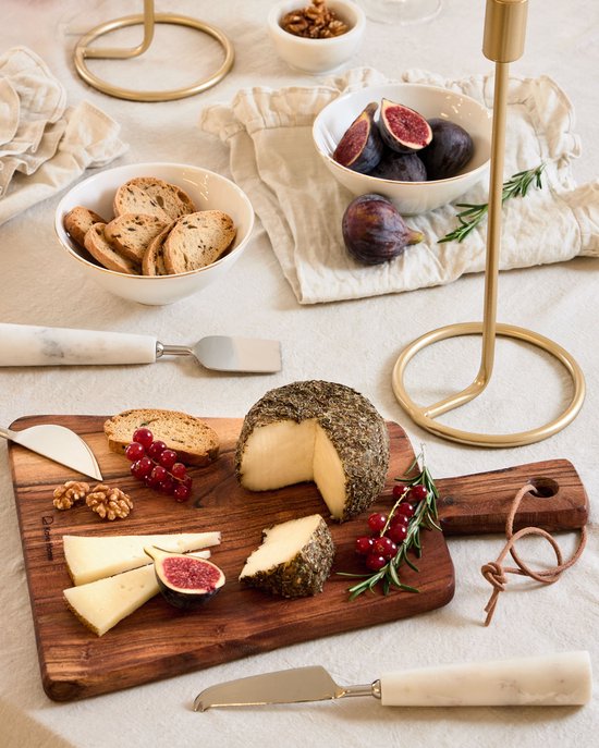 Kave Home - Ensemble de couverts à fromage en marbre Bluma blanc