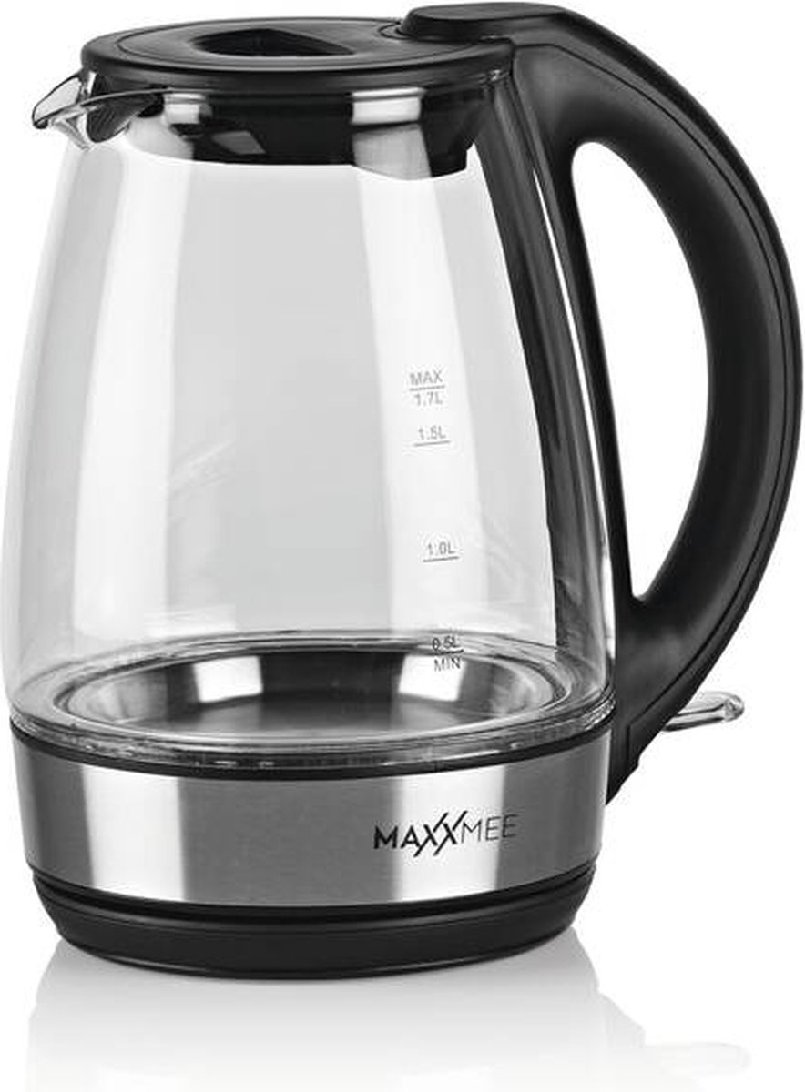 MAXXMEE Glazen Waterkoker LED blauw 2200 Watt, 1,7 L