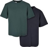 Urban Classics - Boys Tall 2-Pack Kinder T-shirt - Kids 122/128 - Groen/Blauw