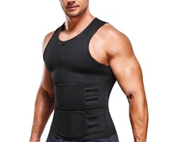 Heren Saunavest met Tailleband - Sportkleding Afvallen - Maat XXL