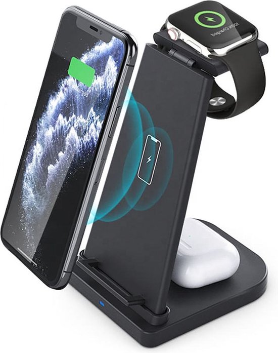 3in1 Draadloze Snel Oplader 15W (Qi Snellader) Apple/IOS (iPhone