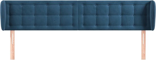 vidaXL-Hoofdbord-met-randen-163x23x78/88-cm-fluweel-donkerblauw