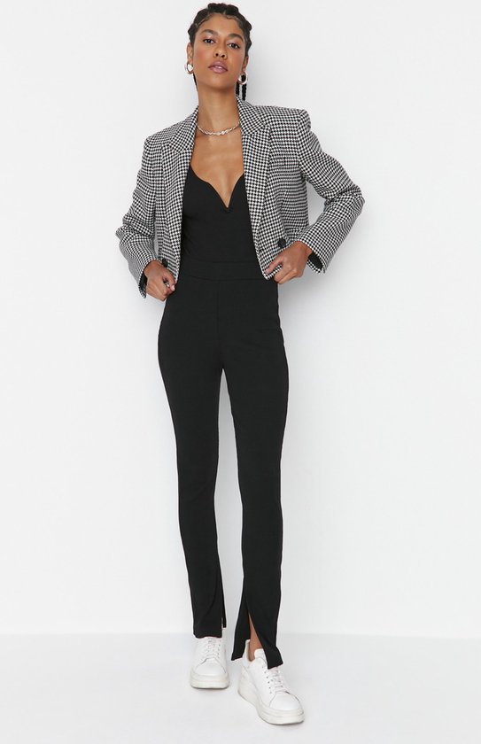 Comfortabele Zwarte Stretch Legging met Hoge Taille