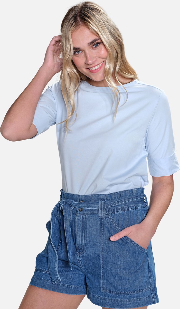 Steppin' Out Lente/Zomer 2023 T-shirt Billie T-shirt Vrouwen - Regular fit - - Light Blue (S)