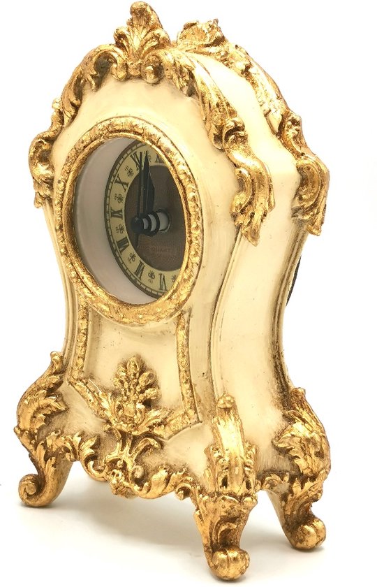 Horloge de table Baroque - Crème - Or - (hxlxp) 18.5cm x 11cm x 4cm