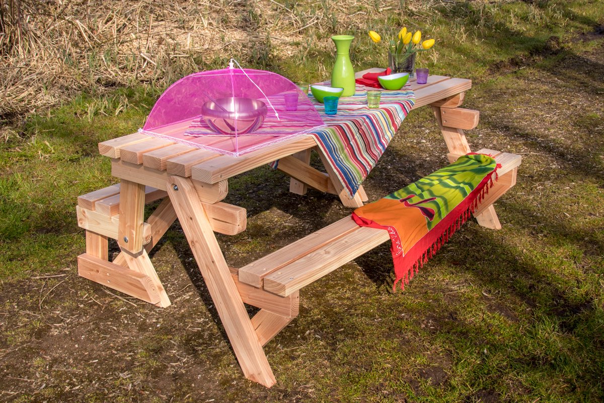 Inklapbare Picknicktafel 2-in-1 (3-6 personen) thumbnail 5