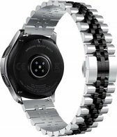 By Qubix - 20mm - Garmin Forerunner 55 - 245 - 645 - Stalen band - Zilver - zwart