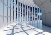 Fotobehang - Vlies Behang - Tunnel met een Ruimteschip - 3D - Space - Universum - Heelal - 152,5 x 104 cm