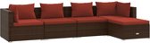 vidaXL-5-delige-Loungeset-met-kussens-poly-rattan-bruin