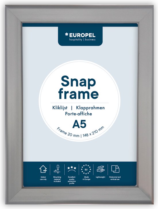 Kliklijst Europel - Posterlijst - A5 - 14,8 x 21 cm - Frame 20mm - Aluminium