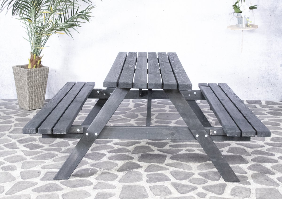 Sens-Line Julia picknicktafel - picknickbank - Grenenhout - Zwart