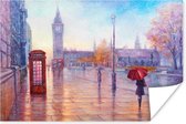 Affiche Peinture - Huile - Londres - Téléphone - 120x80 cm