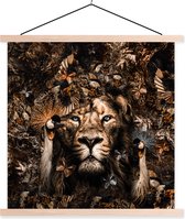 Porte-affiche avec affiche - Affiche scolaire - Animaux - Papillons - Vogels - 40x40 cm - Lattes vierges