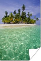 Poster Tropisch eiland van de San Blas-eilanden in Panama - 20x30 cm