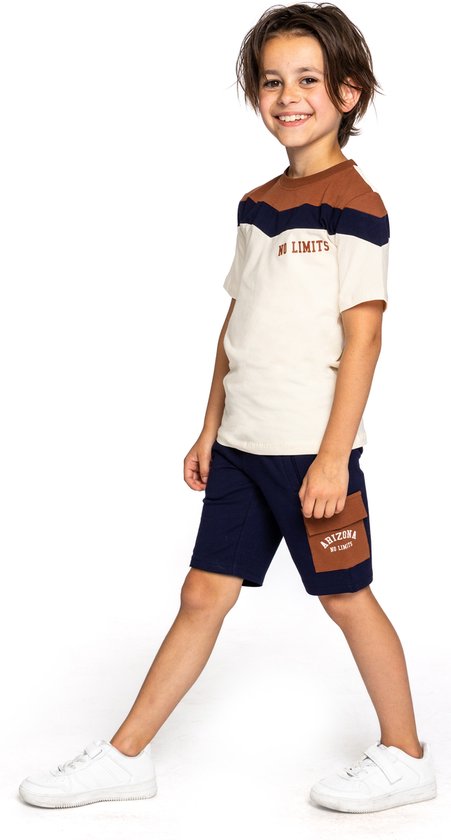 B'Chill - Kledingset - Jongens - 2delig - Short Jogpants Mica - Shirt Parker - Maat 116-122